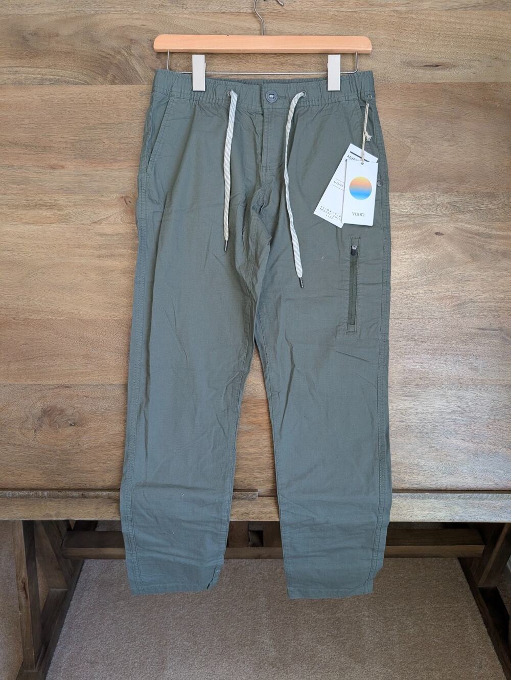 Vuori Ripstop Pants Womens XS Army Green Athleisure Drawstring Waist VW401 NWT